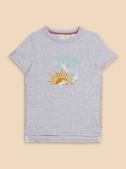 White Stuff Grey Cheeky Monkeys Graphic T-Shirt - Image 1 of 3