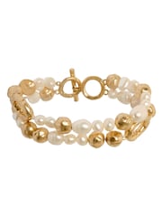 Bibi Bijoux Gold Tone Pearl Elegance Real Pearl Layered Bracelet - Image 1 of 4