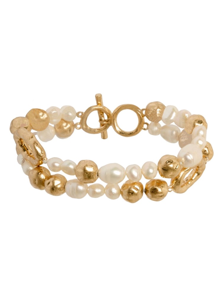 Bibi Bijoux Gold Tone Pearl Elegance Real Pearl Layered Bracelet - Image 1 of 4