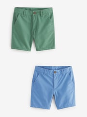 Blue/Green Chino Shorts 2 Pack (3-16yrs) - Image 1 of 5