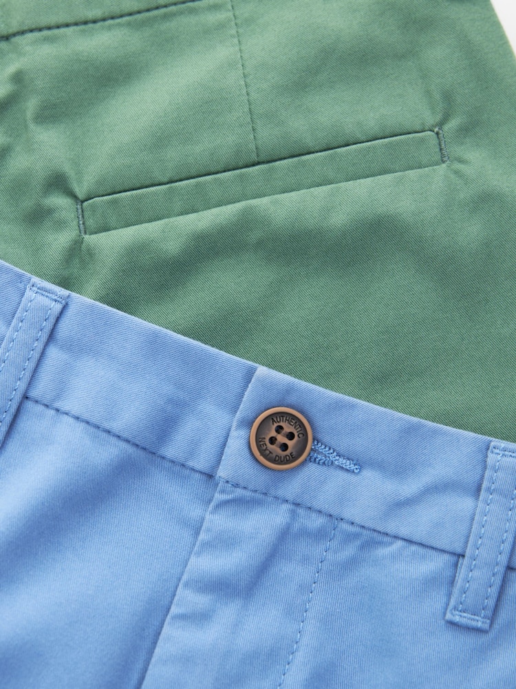 Blue/Green Chino Shorts 2 Pack (3-16yrs) - Image 5 of 5