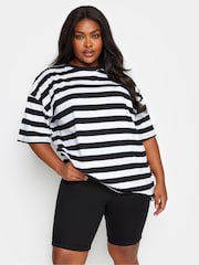 Yours Curve Black Mid Wash Bermuda Shorts - Image 1 of 4