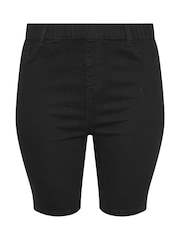 Schwarz - Yours Curve Mid Wash Bermuda Shorts - Bild 5 von 5
