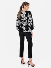 Lovedrobe Balloon Sleeve Peplum Hem Black Top - Image 2 of 5