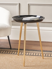 Pacific Black Seline Enamelled Table with Gold Legs - Image 1 of 6