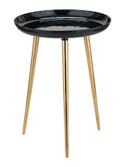 Pacific Black Seline Enamelled Table with Gold Legs - Image 2 of 6