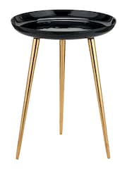 Pacific Black Seline Enamelled Table with Gold Legs - Image 3 of 6