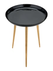 Pacific Black Seline Enamelled Table with Gold Legs - Image 4 of 6