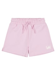 Lee Pink Girls Box Graphic Logo 100% Cotton Shorts - Image 1 of 4