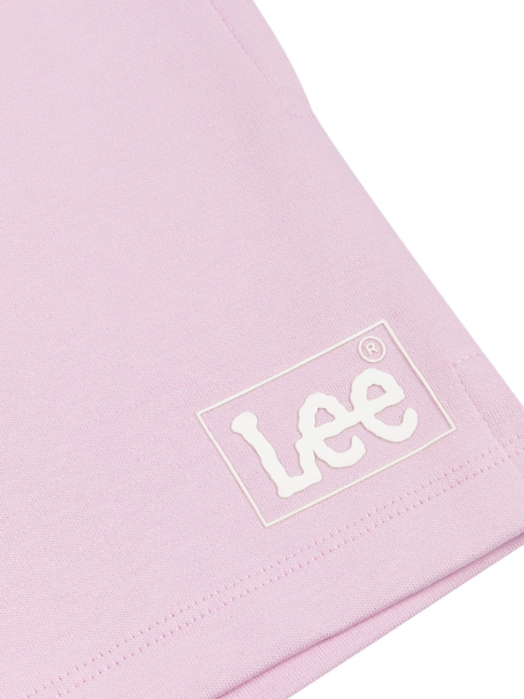 Lee Pink Girls Box Graphic Logo 100% Cotton Shorts - Image 4 of 4