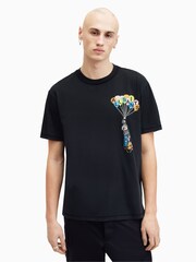 AllSaints Black Lofty Crew Neck T-Shirt - Image 1 of 6