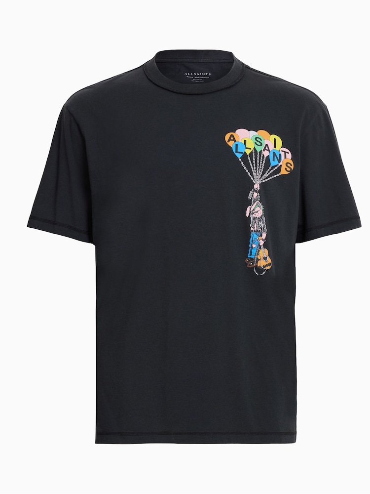 AllSaints Black Lofty Crew Neck T-Shirt - Image 6 of 6