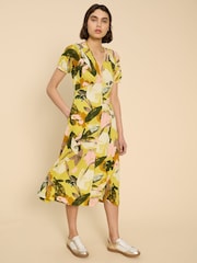 White Stuff Yellow Megan Jersey Dress - Image 1 of 7