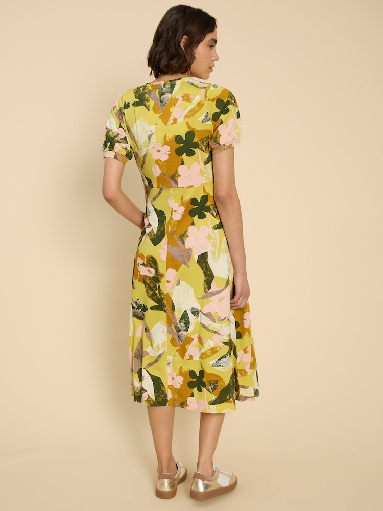 White Stuff Yellow Megan Jersey Dress - Image 2 of 7