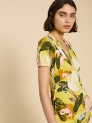White Stuff Yellow Megan Jersey Dress - Image 4 of 7