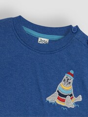 JoJo Maman Bébé Toffee Walrus Appliqué Pocket Top - Image 4 of 4
