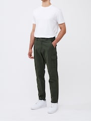French Connection Green 100% Cotton Ripstop Cargo Trousers - Image 2 of 4