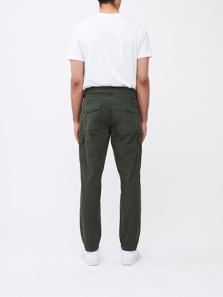 French Connection Green 100% Cotton Ripstop Cargo Trousers - Image 3 of 4