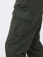 French Connection Green 100% Cotton Ripstop Cargo Trousers - Image 4 of 4