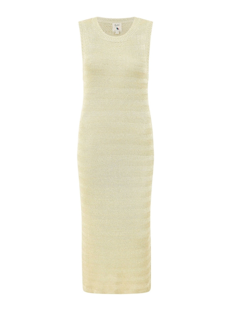 Yumi Gold Sparkle Knitted Sleeveless Midi Dress - Image 5 of 5