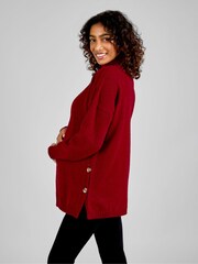 JoJo Maman Bébé Red Turtle Neck Maternity & Nursing Jumper - Image 2 of 4