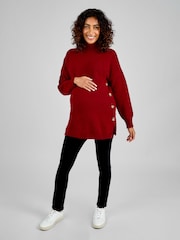 JoJo Maman Bébé Red Turtle Neck Maternity & Nursing Jumper - Image 3 of 4