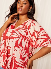 Friends Like These Red Short Sleeve Wrap Blouse - Image 2 of 4