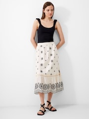 French Connection White 100% Cotton Embroidered Felicity Skirt - Image 1 of 4