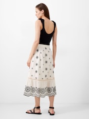 French Connection White 100% Cotton Embroidered Felicity Skirt - Image 2 of 4
