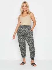 Yours Curve Black Cuffed Harem Joggers - Image 1 of 1