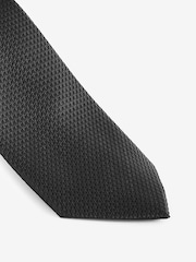 Black Slim Textured Tie - Image 2 of 3