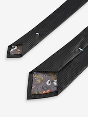 Black Slim Textured Tie - Image 3 of 3