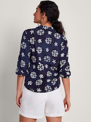 Monsoon Blue Loretta Batik Print Shirt - Image 3 of 4