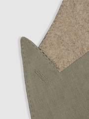 Reiss Light Sage Green Halgas Linen Double Breasted Blazer - Image 6 of 7