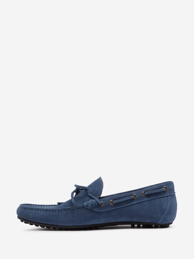 Oliver Sweeney Blue Calf Suede Driving Shoes - Image 2 of 5