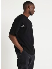 River Island Black Short Sleeve Regular Fit Atre Saint T-Shirt - Image 2 of 4