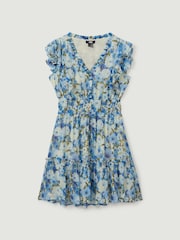 Paige Silk Georgette Floral Print Mini Dress - Image 1 of 5