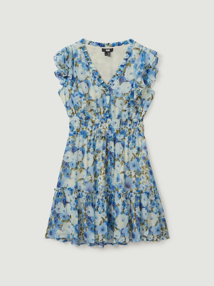 Paige Silk Georgette Floral Print Mini Dress - Image 1 of 5
