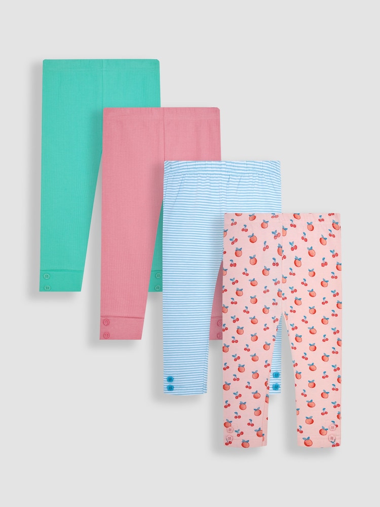 JoJo Maman Bébé Orange 4-Pack Leggings - Image 1 of 1