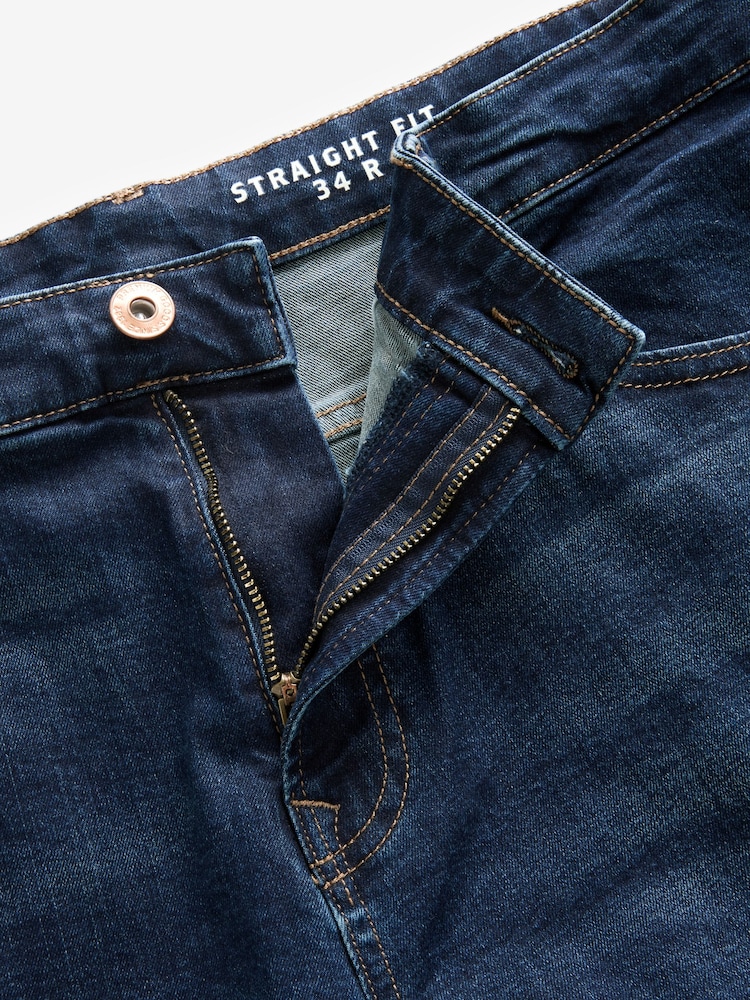 Bleu Mid/Noir Solid - Paquet 2 - Straight Fit Classic Jeans extensibles - Image 12 of 13