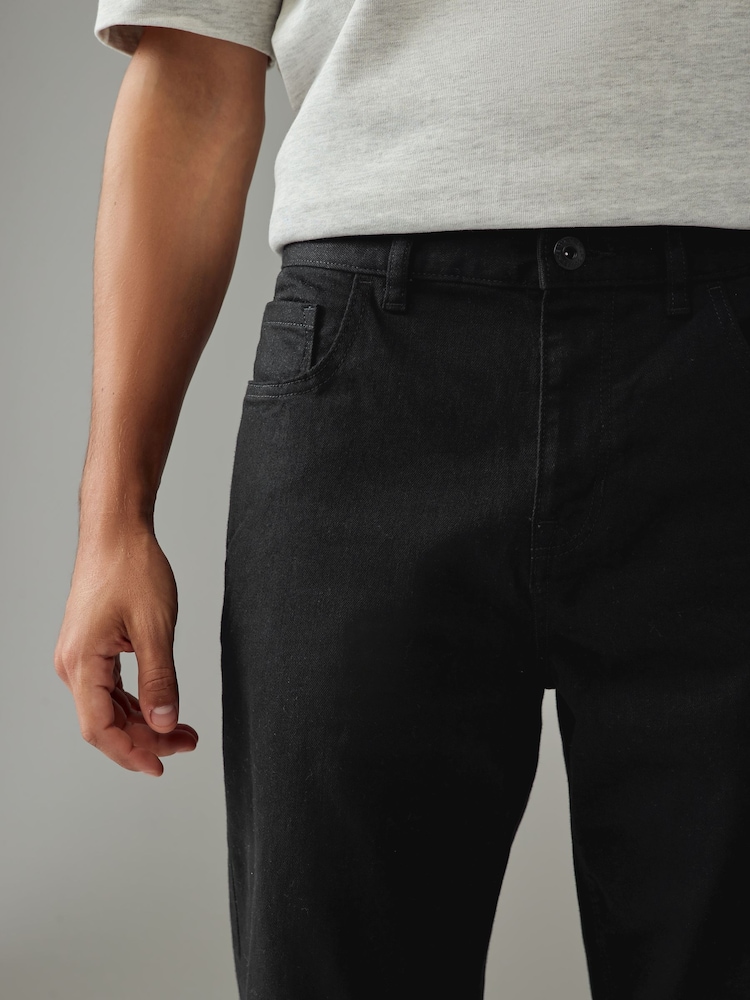 Bleu Mid/Noir Solid - Paquet 2 - Straight Fit Classic Jeans extensibles - Image 7 of 13