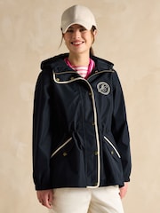 Joules Holt Navy Blue Waterproof Packable Raincoat with Hood - Image 1 of 11
