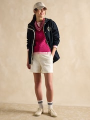 Joules Holt Navy Blue Waterproof Packable Raincoat with Hood - Image 3 of 11