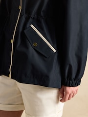 Joules Holt Navy Blue Waterproof Packable Raincoat with Hood - Image 7 of 11