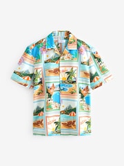 Multi Printed Short Sleeve Shirt with Cuban Collar - Image 4 of 6