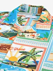 Multi Printed Short Sleeve Shirt with Cuban Collar - Image 5 of 6