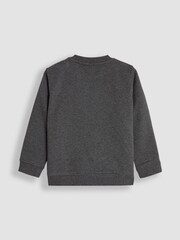 JoJo Maman Bébé Charcoal Rocket Appliqué Sweatshirt - Image 2 of 4