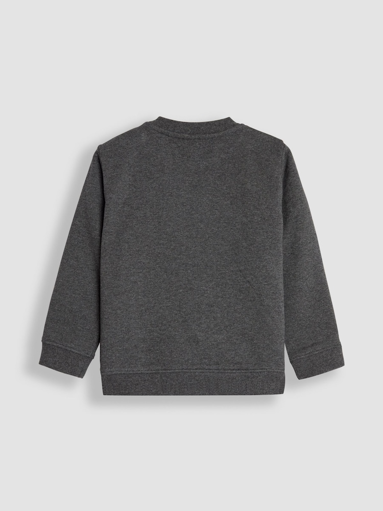 JoJo Maman Bébé Charcoal Rocket Appliqué Sweatshirt - Image 2 of 4
