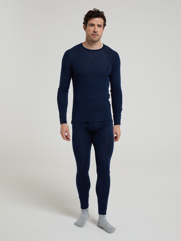 Mountain Warehouse Blue Merino Mens Round Neck Thermal Top - Image 1 of 4