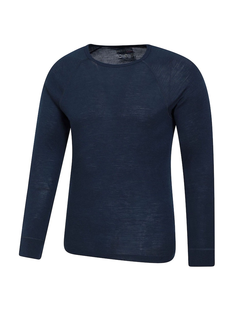 Mountain Warehouse Blue Merino Mens Round Neck Thermal Top - Image 3 of 4